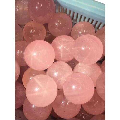 Natural pink crystal ball, home decor healing energy crystal