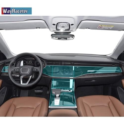 Car Interior Invisible Protective Film Central Console Gear Shift Knob Panel Cover Sticker For Audi Q8 2019 2020 Accessories