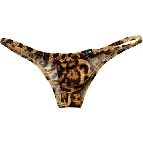 New Hot Arrival 2021 Mens Sexy Low Waist Cock Pouch Gay Men Leopard Black White Print Briefs Erotic Underwear
