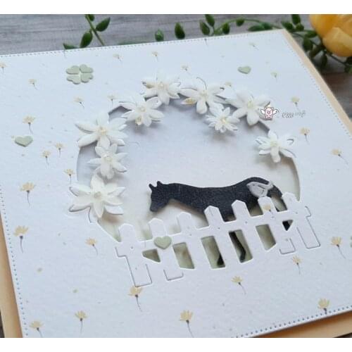 New Flower fence circle frame metal Cutting Dies Stencils DIY Scrapbooking Paper/photo Cards Embossing Dies