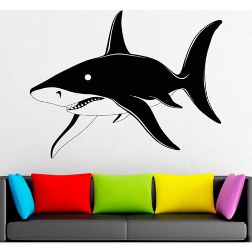 Ocean Decor Water Fish Shark Wall Decal Window Sticker for Kids Living Room Bedroom Room Decoration Art Mural C196
