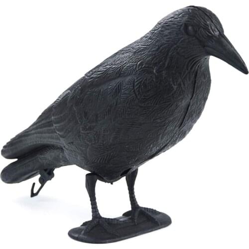 Garden Bird Deter Scarer Scarecrow Pest Deterrent Repeller Hunting Fake Bird Hunting Realistic PE Black Yard Crow Hunting Decoy
