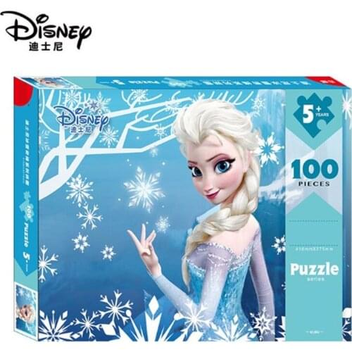 Disney Marvel Puzzle Toy 100 Pieces of Paper Boxed Puzzle Spider-man and Frozen Princess Thomas for Childrens Educational Toys