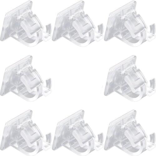Self-Adhesive Curtain Rod Bracket Drapery Hook Holders Fixing Rod Holder Curtain Pole Wall Brackets Towel Rod(8 Pieces)