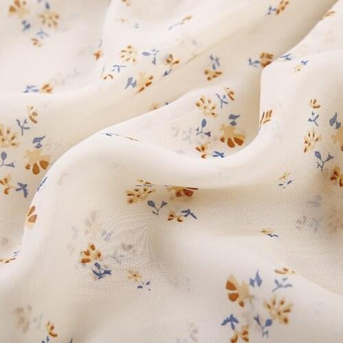 Chiffon Fabric Fresh Flowers Scarf Dress Shirt Skirt 75D Printing Fabric