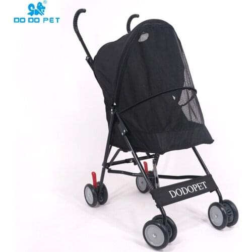 1 Foldable Pet Stroller Portable Dog Cat Trolley with Large Mesh Window Breathable Pet Carrier Aluminum Frame 10kg Bearing