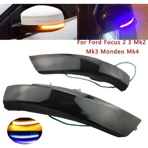 High-quality For Ford Focus 2 MK2 2008-2011 Focus 3 MK3 / MK3.5 2011-2018 Hatchback Black LED Dynamic Turn Signal Light