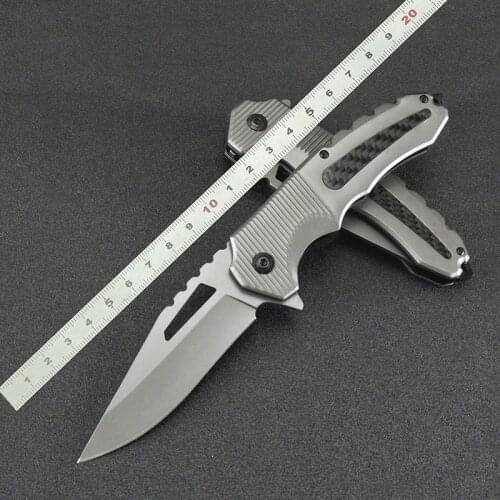 Carbon fiber steel Handle Titanium Tactical Folding Knife Hunting Sharp Blade Knife Rescue EDC Survival knife
