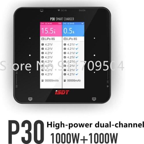 ISDT P30 Smart Balance Charger 1500w 30A HM high-power dual-channel charger for remote control drone XT60 power supply