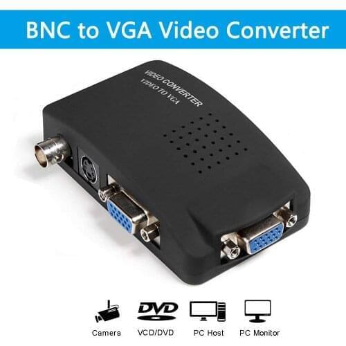 Wiistar BNC to VGA Video Converter S-video VGA Input to PC VGA Out Adapter Digital Switch Box For PC MACTV Camera DVD DVR
