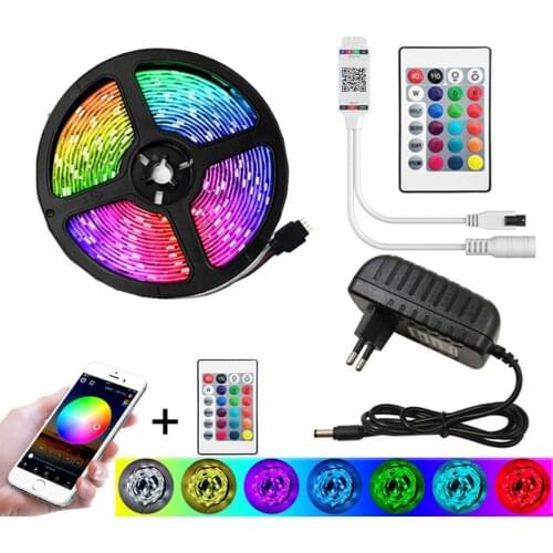 LED Strip Waterproof Light RGB SMD2835 Led Light Tape Diod DC 12V+Adapter 5m/10m/15m/20m Flexible Ribbon Room Decoration Light