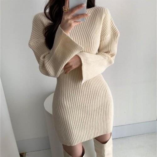 Korean Fashion Summer Dress For Women 2021 Round Collar Flare Sleeve High Waist Sheath Mini Dresses Female 2021 Clothing X645