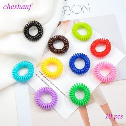 10pcs/lot Top Selling Novelty Cute Candy Colors Telephone Line Gum For Hair Jewelry Scrunchy Capitium Headbands A10R19C
