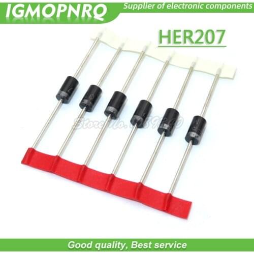 100PCS HER207 do-41 2A / 800V High Ultrafast Recovery Diode New Original Free Shipping