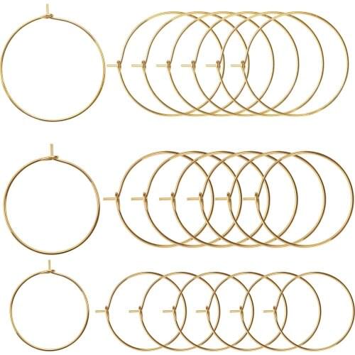 150 Pieces Wine Glass Charm Rings Earring Beading Hoop for Party, Wedding and Festivals Decoration, 3 Sizes (Gold)