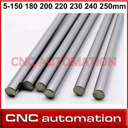 2pcs Axis 150 180 200 220 230 240 250 Smooth Rods 5 Mm Linear Shaft Rail 3D Printers Chrome Plated Guide Slide Part