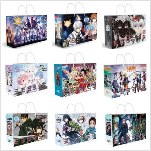 37 Styles Anime Lucky Gift Bag Cartoon Naruto Attack on Titan Conan Tokyo Ghoul Slam Dunk Demon Slayer Collection Bag Toy Gift