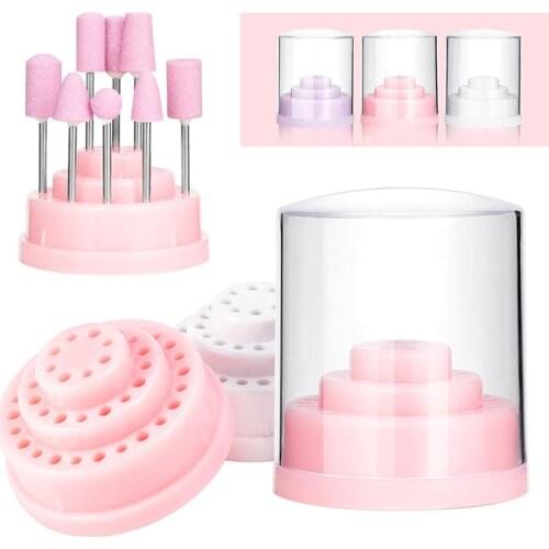 48 Holes Nail Art Drill Bit Box Holder Sanding Head Display Stand Storage Rack