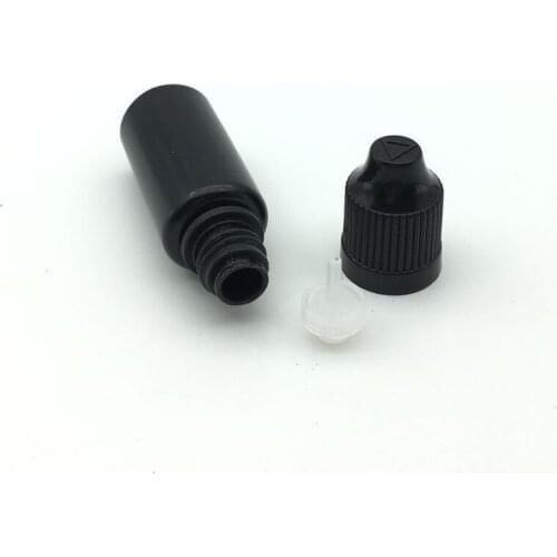 5pcs Soft PE Black Needle Bottle 10ml Plastic Dropper Bottles with Childproof Caps for E Liquid Empty Storage Bottles
