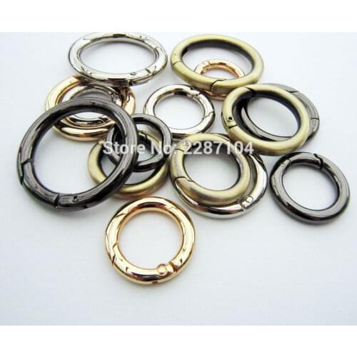 5pc Spring Gate D O Ring Openable Keyring Leather Bag Belt Strap Dog Chain Buckle Snap Clasp Clip Trigger Accessories DIY 4color