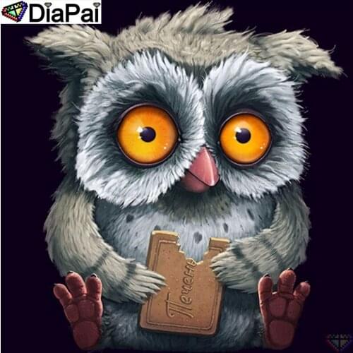 DiaPai 5D DIY Diamond Painting 100% Full Square/Round Drill "Cartoon owl" Diamond Embroidery Cross Stitch 3D Decor A21530