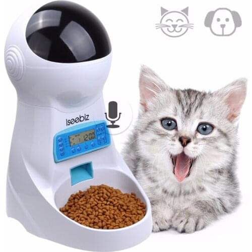 3L Automatic Pet Food Feeder With Voice Recording Pets Food Bowl For Medium Small Dog Cat LCD Screen Dispensers 4 Times One Day