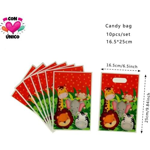Conunico Animal Jungle Theme Jungle Party Decoration Birthday Jungle Safari Party Animal Kids Party Supplies Candy Bag JA5026
