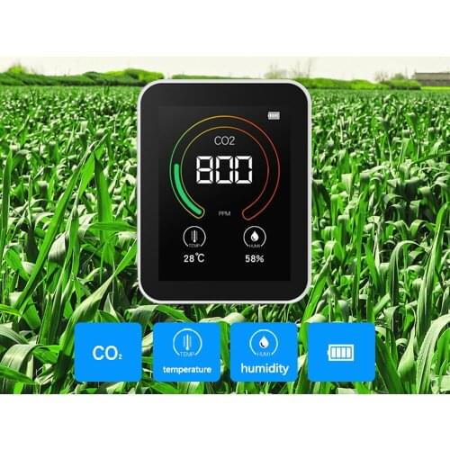 CO2 Detector Gas Concentration TFT Intelligent Air Quality Monitor 400-5000 PPM Co2 Gas Analyzer PPM Sensor Air Quality Monitor
