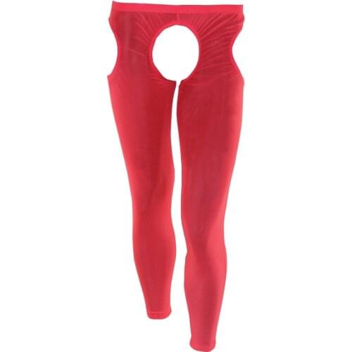 Men Leggings Sexy Chaps Pants Erotic Sissy Lingerie Porno Gay Open Croch See-through Mesh Sheer Stretchy Pants Bottoms Underwear