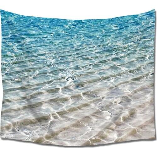 Beach Clear Sea Sand Ocean Wall Art Tapestry Hangings Polyester Fabric for Home Bedroom Living Room Dorms Decor