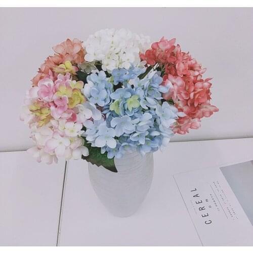 Artificial Flowers Silk Hydrangea Vase For Home Decoration Accessories Wedding Decorative Fake Plants Christmas Garland Material