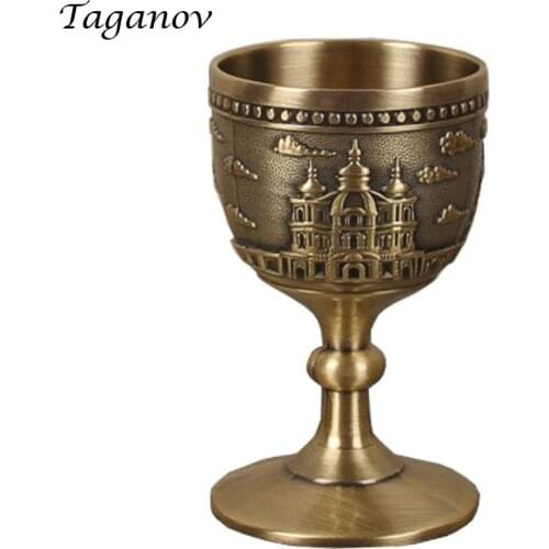 Classical household spirit wine beer cup European goblet metal garrafa whiskey 40ml wisky tumbler swig copper mug funny novelty