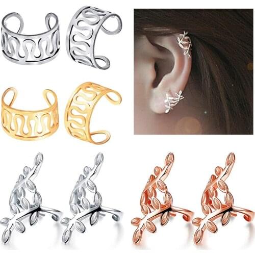 1pc 3 Styles Fashion Ear Clips Cuff Wrap Earrings No piercing-Clip U Pattern Hoop Nose Helix Lobe Piercing Oreja Body Jewelry