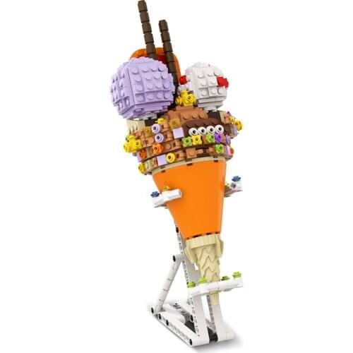 Cones Ice Cream Chocolate Strawberry Building Blocks Kit Snow Cake Bricks Idea Assemble Toys for Children Birthday Gifts