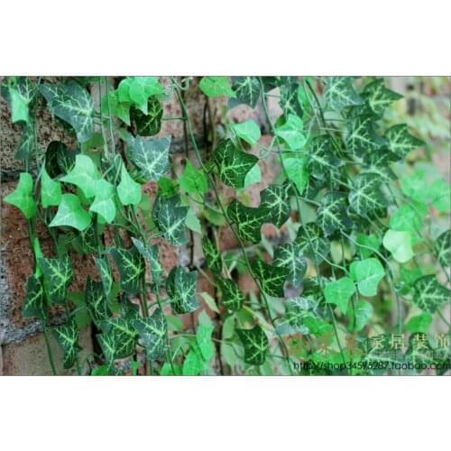 Hot Selling 2.4M long Simulation Ivy Climbing Vines Green Leaf Artificial Silk Virginia Creeper Wall Decoration Home Decor