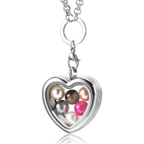 316L Stainless Steel Magnet 30mm Heart Shape Glass Locket Love Heart Floating Charms Lockets 5pcs/lot SL012