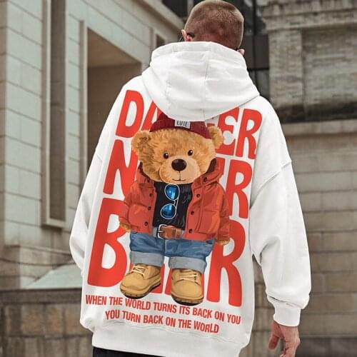 Fashion Brand Hooded Coat Loose Bear Pullover Couple Clothes Fat plus-Sized plus Size Sweaters Menswear Summer Trendy Hoodies