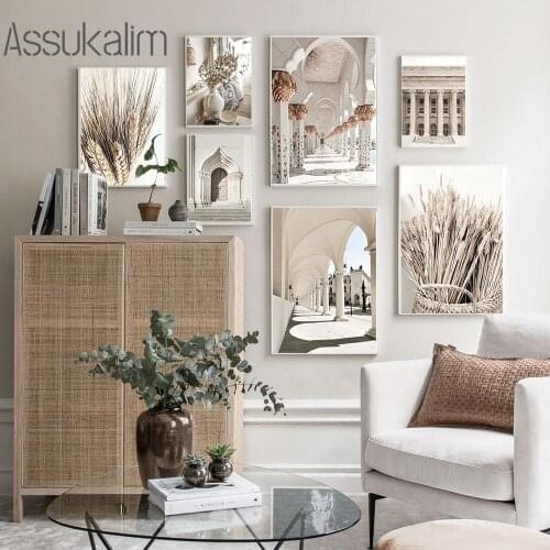 Wheat Plant Wall Poster Moroccan Architecture Wall Art Canvas Painting Bohemia Posters Modern Print Living Room Home Decor