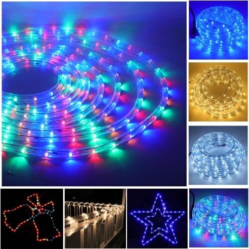 AC 220V 110V Neon Strip LED Strip Waterproof Outdoor Christmas Decoration Rainbow Tube Rope Led Strip Light EU UK US