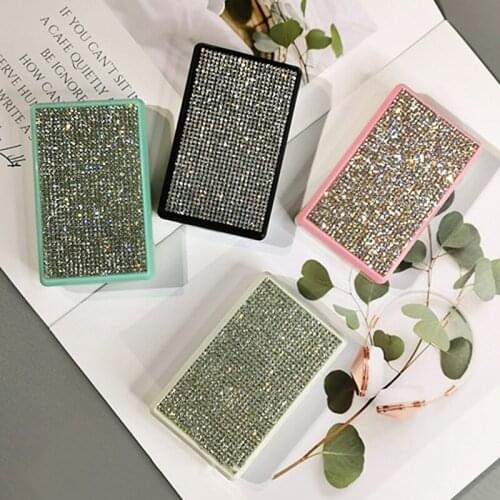 New Shine Contact Lens Case Box Small diamond colored contacts lens container Portable Travel storage Box gift For Girl