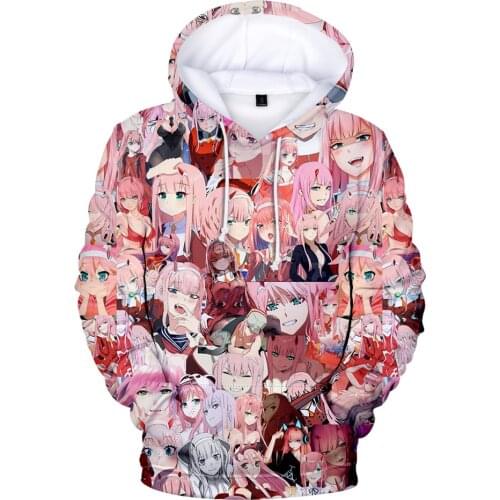 Novelty DARLING in the FRANXX 3D Hoodie Sweatshirt Men/Women Pullovers ZERO TWO Hoodies Boy/girl Sweatshirt Oversize Clothes
