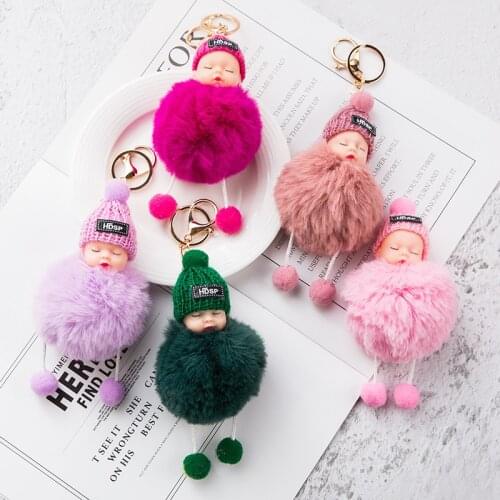 New Fashion Plush Girl Anime Key Chain Cartoon Cute Business Doll Key Chain Couple Personality Charm School Bag Key Chain