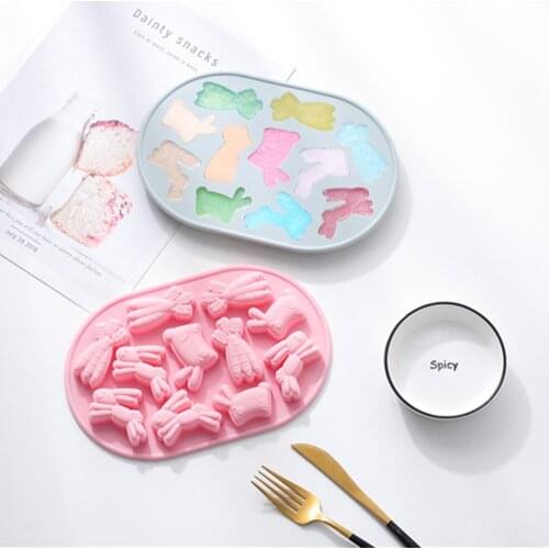 Easter Silicone Baking Mold Cake Chocolate Decoration Rabbit Shaped Handmade Biscuit Soaps DIY Tool