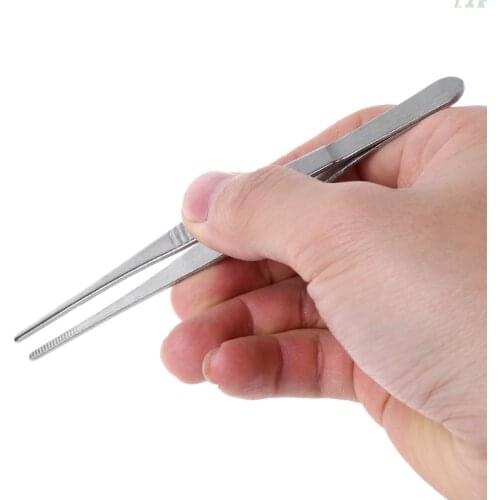 Toothed Tweezers Barbecue Stainless Steel Long Food Tongs Straight Home Tweezer Garden Kitchen BBQ Tool 5 Sizes F1FC