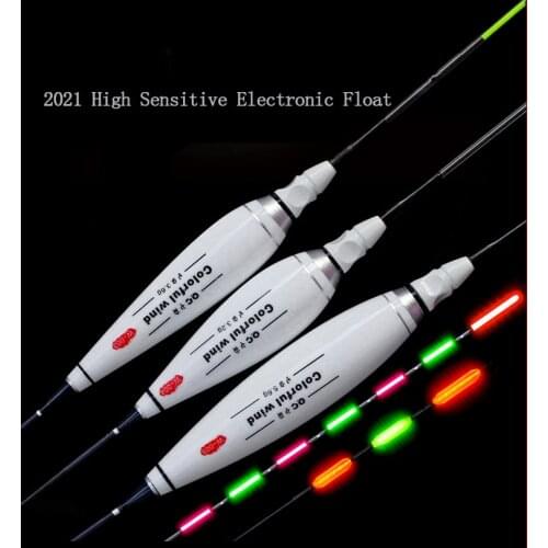 RQNQ 1pcs 2021 New Hot Sale LED Fishing Accessory Floats Electronic Discoloration Luminous Cold Light Eye-catching Buoy