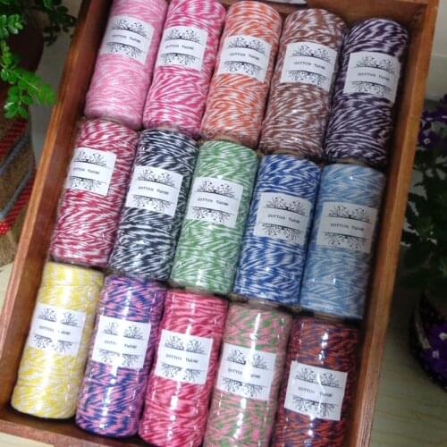 110Yards Per Spool 8ply Cotton Bakers Twine For Party Deco Gift Wrap Packing Cotton String 15 Colors For Choose