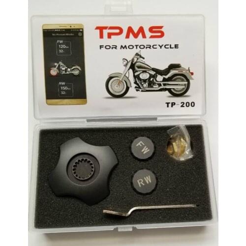 TPMS Motorcycle Bluetooth Tire Puressure Monitoring System 2 External Tyre Pressure Sensors Motorbike Mobile Phone APP Display