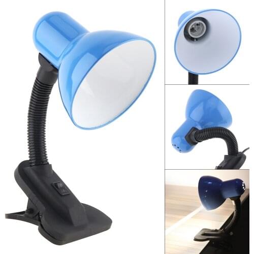 Portable Flexible Clip LED Desk Lamp Table Light with Wide Voltage Support E27 Bulb for Bedside Children Kids Book Reading Study