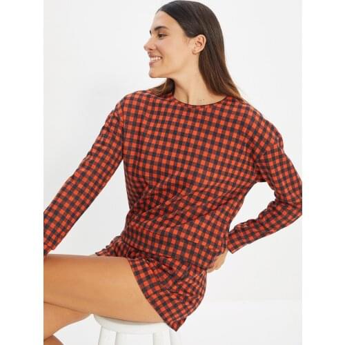 Trendyol Plaid Knitted Pajamas Set THMAW22PT0155