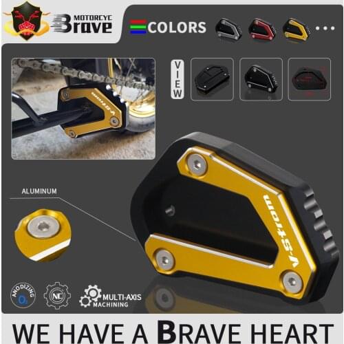 Enlarger For Suzuki DL650 V Strom Vstrom 650 2004 - 2021 2020 2019 2018 2017 Motorcycle Black Side Kickstand Stand Extension